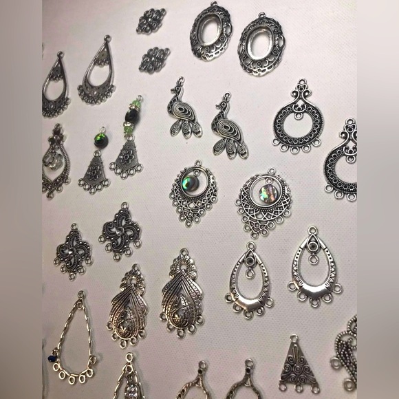 200pc Tibetan Silver Chandelier Earring Bases & MORE Jewelry Diy Making Bundle - Picture 10 of 15